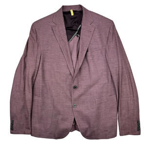 Jack Victor Hartford Knit Sport Coat Wool Cotton Blend Burgundy Size US 46 R